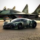Фото Автомобиль Marussia B2 рядом со своим прототипом — истебителем из раздела /