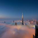 Дубай вид в облаках