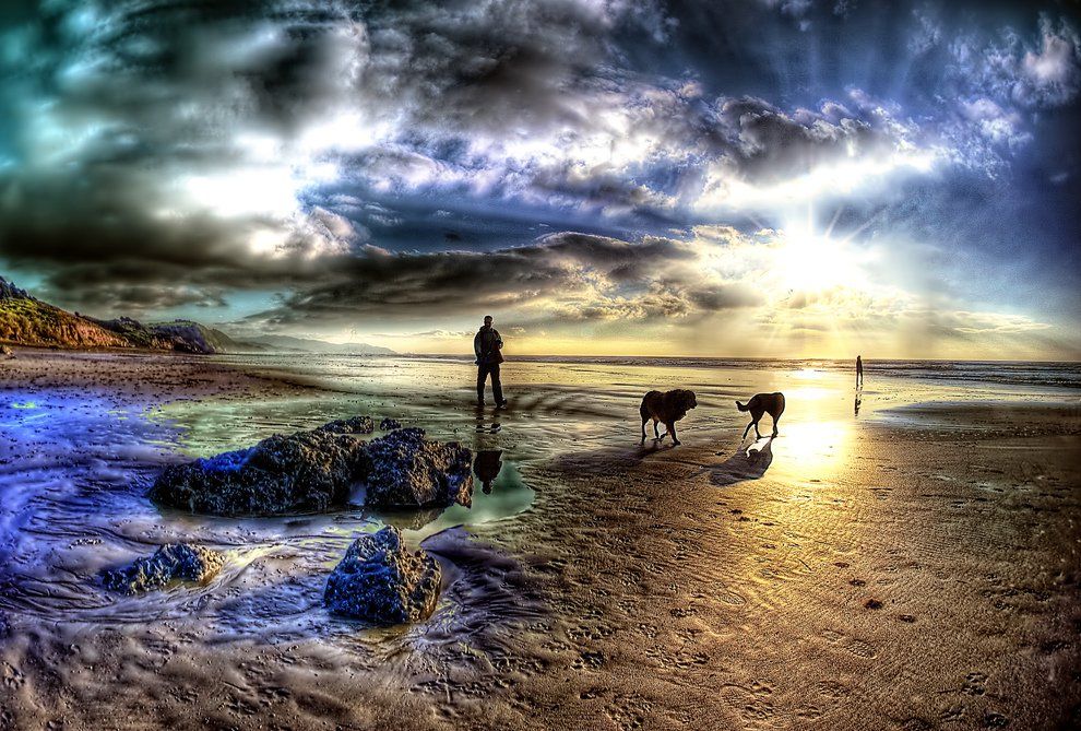 HDR закат на море