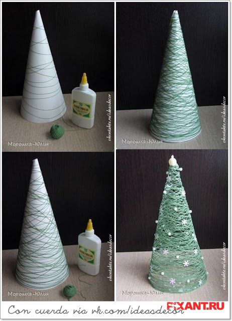 Фото Елка из ниток и лея ПВА из раздела  /