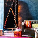 Новогодняя ель нарисованная на зеркале