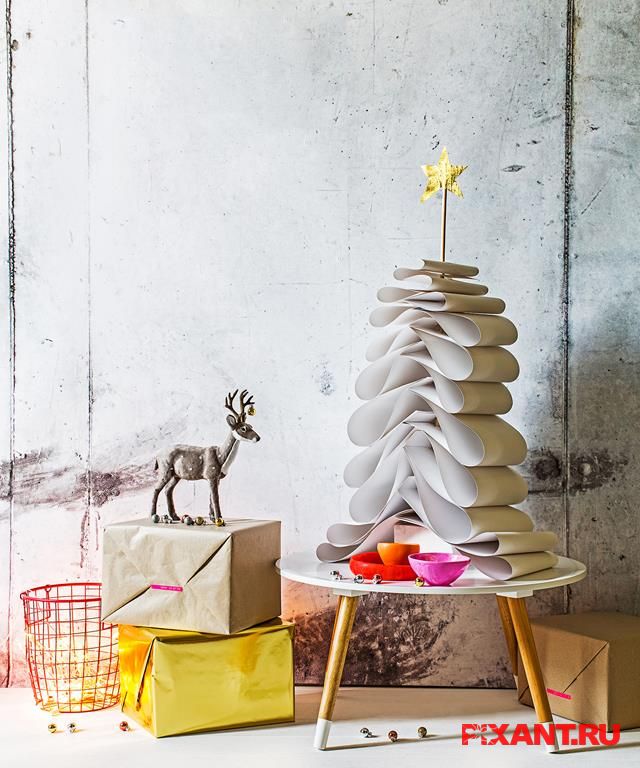 Объемная новогодняя елка из бумаги своими руками